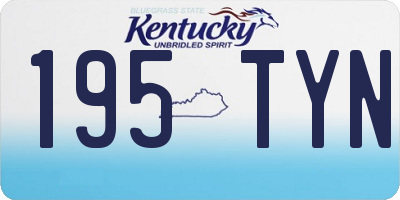 KY license plate 195TYN