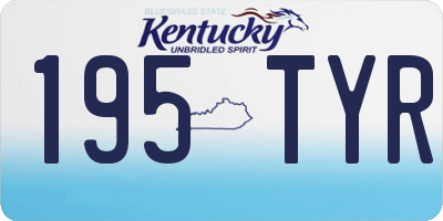 KY license plate 195TYR