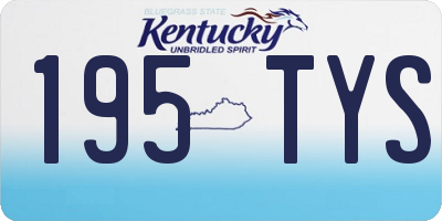 KY license plate 195TYS