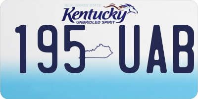 KY license plate 195UAB