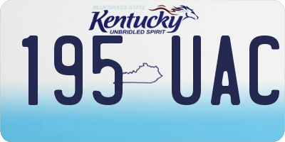 KY license plate 195UAC