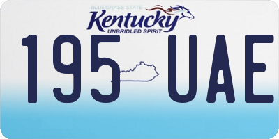 KY license plate 195UAE