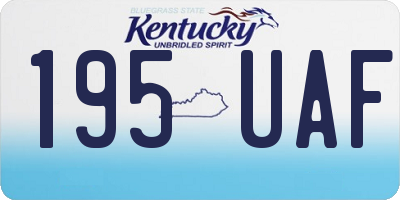 KY license plate 195UAF