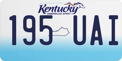 KY license plate 195UAI