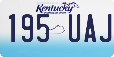 KY license plate 195UAJ