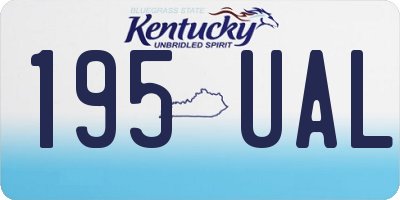 KY license plate 195UAL