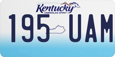 KY license plate 195UAM