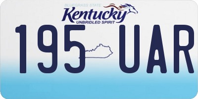 KY license plate 195UAR