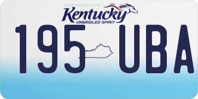 KY license plate 195UBA