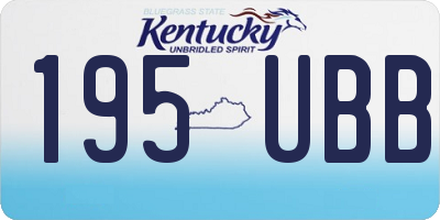 KY license plate 195UBB