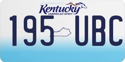 KY license plate 195UBC