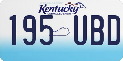 KY license plate 195UBD