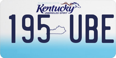 KY license plate 195UBE