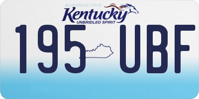 KY license plate 195UBF