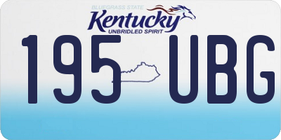 KY license plate 195UBG