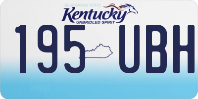KY license plate 195UBH
