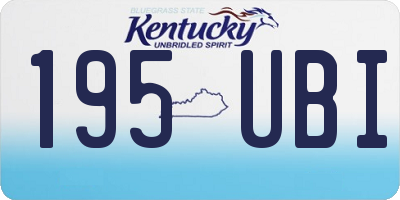 KY license plate 195UBI