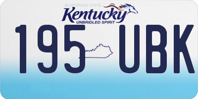KY license plate 195UBK