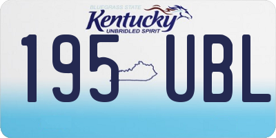 KY license plate 195UBL