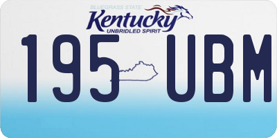 KY license plate 195UBM