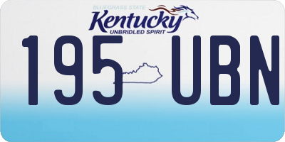 KY license plate 195UBN