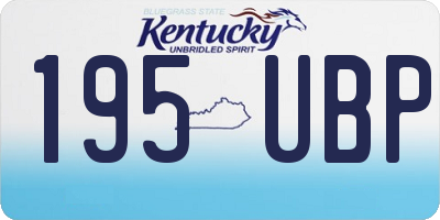 KY license plate 195UBP