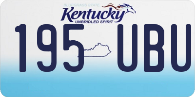 KY license plate 195UBU