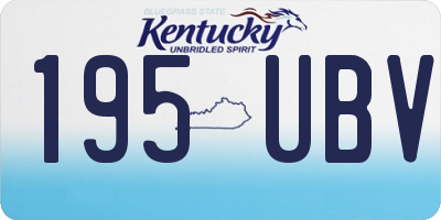 KY license plate 195UBV