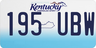 KY license plate 195UBW