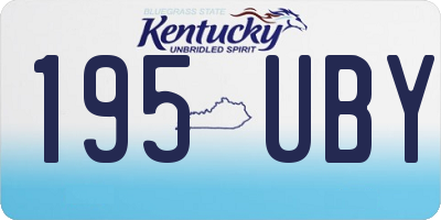 KY license plate 195UBY