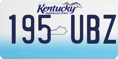 KY license plate 195UBZ