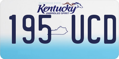 KY license plate 195UCD
