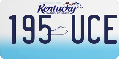 KY license plate 195UCE