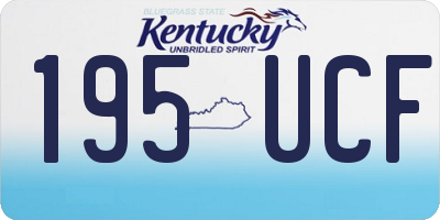 KY license plate 195UCF