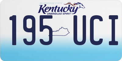 KY license plate 195UCI