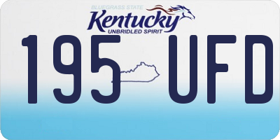 KY license plate 195UFD