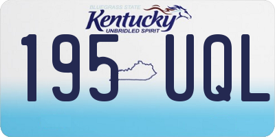 KY license plate 195UQL
