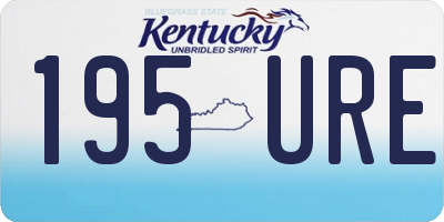 KY license plate 195URE