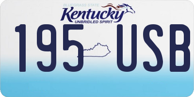 KY license plate 195USB