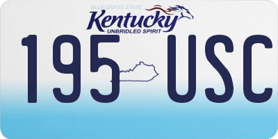 KY license plate 195USC