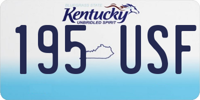 KY license plate 195USF