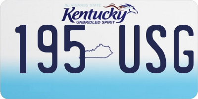 KY license plate 195USG