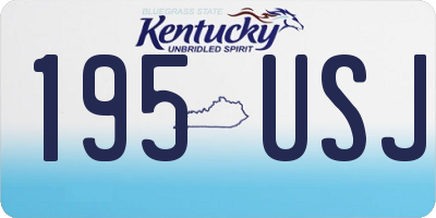 KY license plate 195USJ