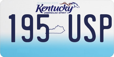 KY license plate 195USP