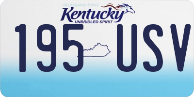 KY license plate 195USV