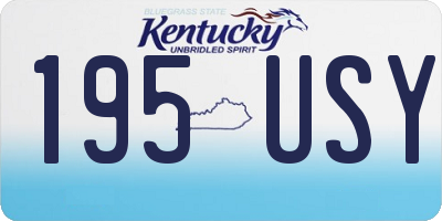 KY license plate 195USY