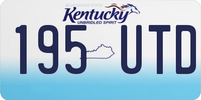 KY license plate 195UTD