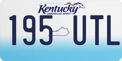 KY license plate 195UTL