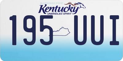 KY license plate 195UUI