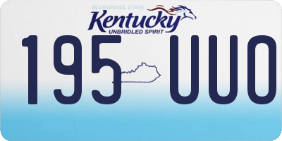 KY license plate 195UUO
